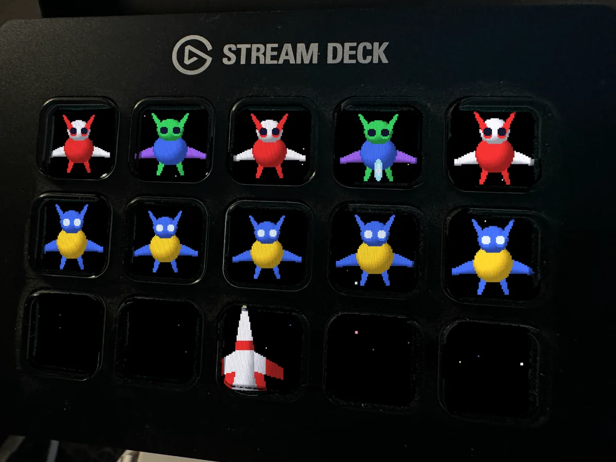 Alien Swarm shown running on a Stream Deck