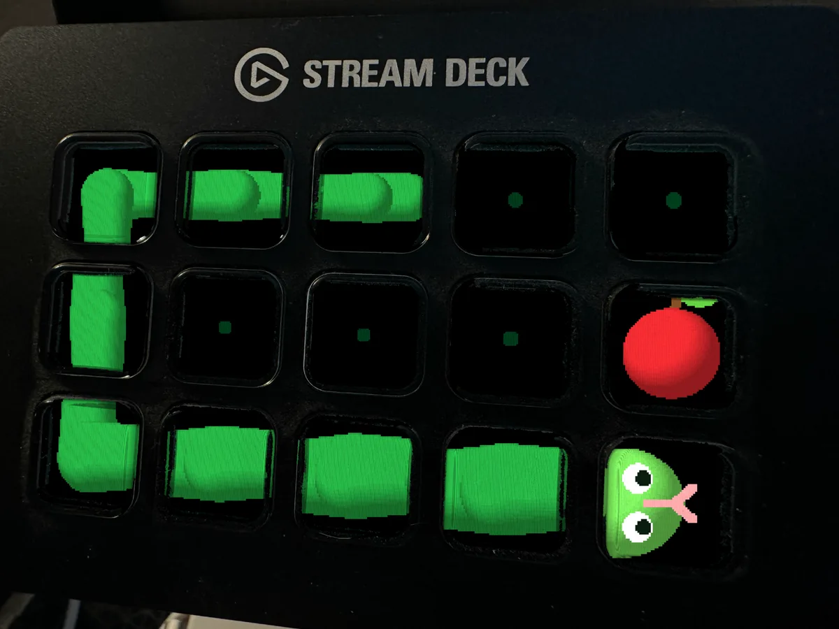 Snake Game shown running on a Stream Deck