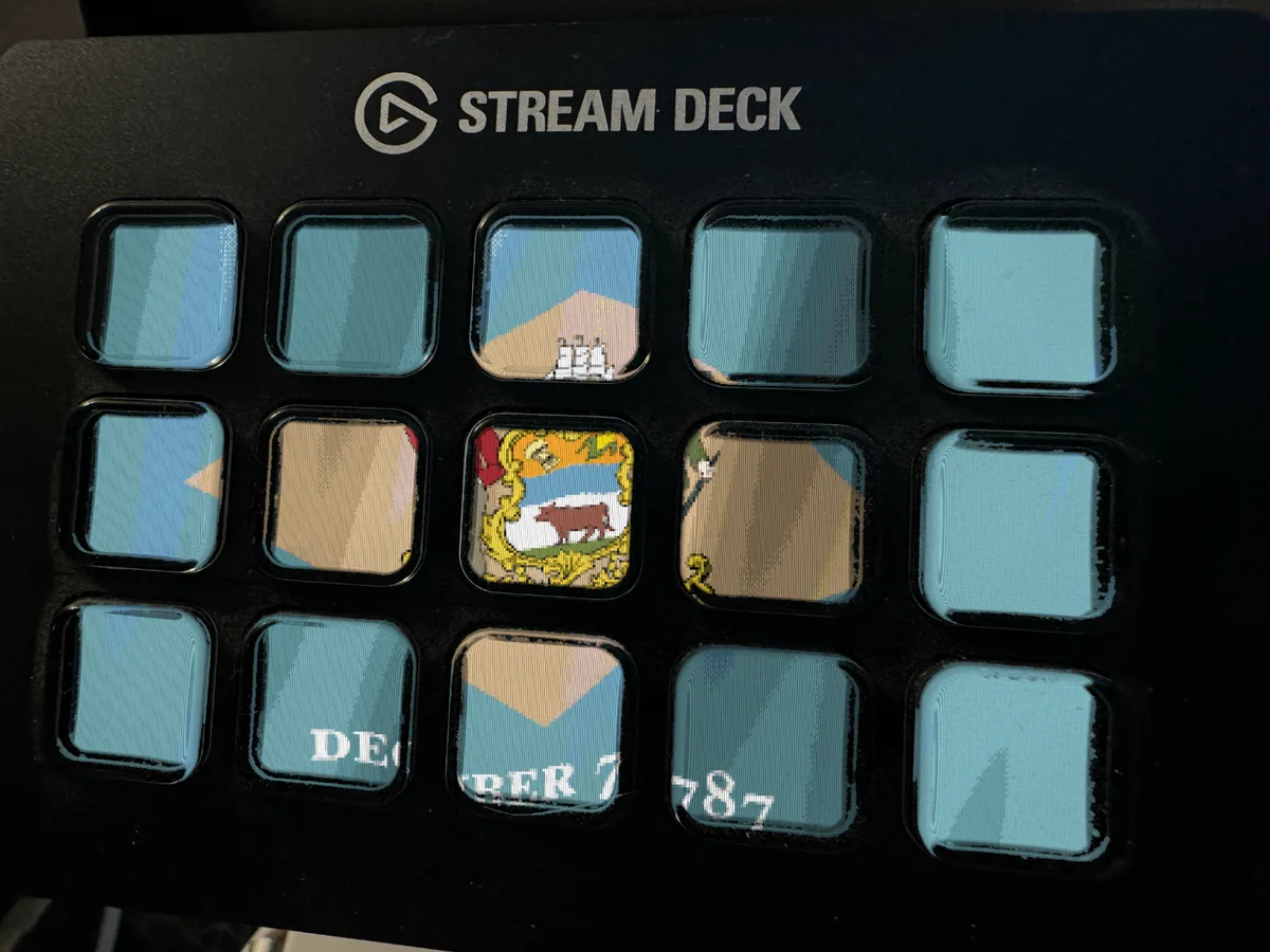 Delaware Flag shown running on a Stream Deck