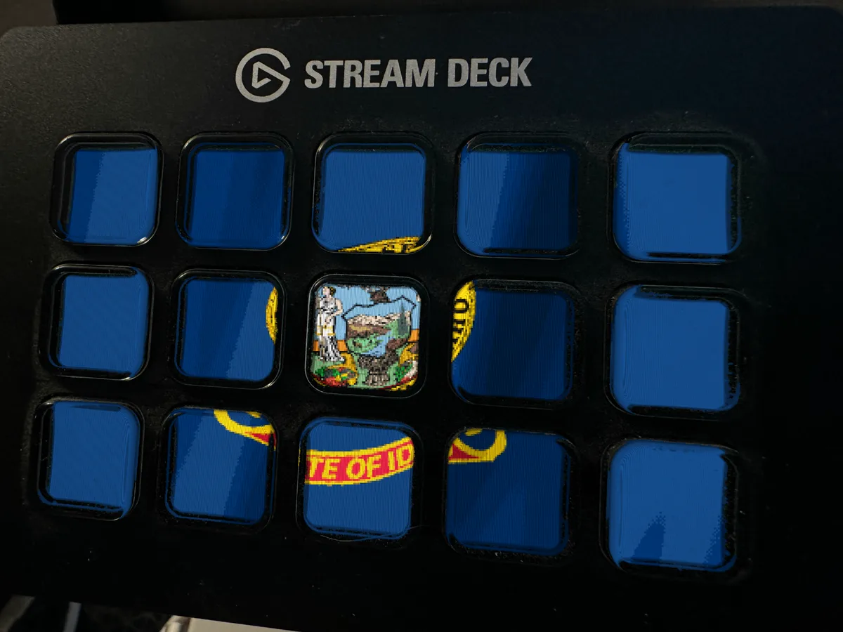 Idaho Flag shown running on a Stream Deck