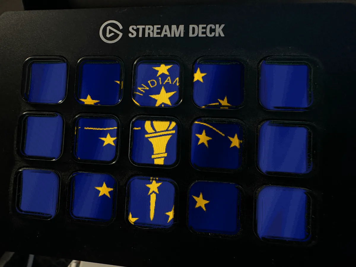 Indiana Flag shown running on a Stream Deck