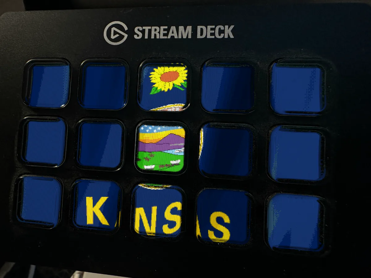 Kansas Flag shown running on a Stream Deck