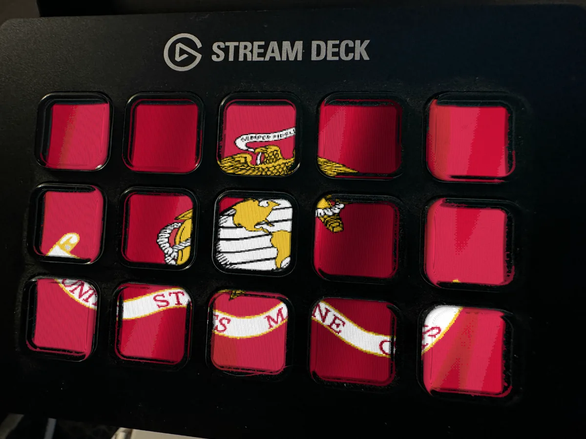 Marine Corps Flag shown running on a Stream Deck
