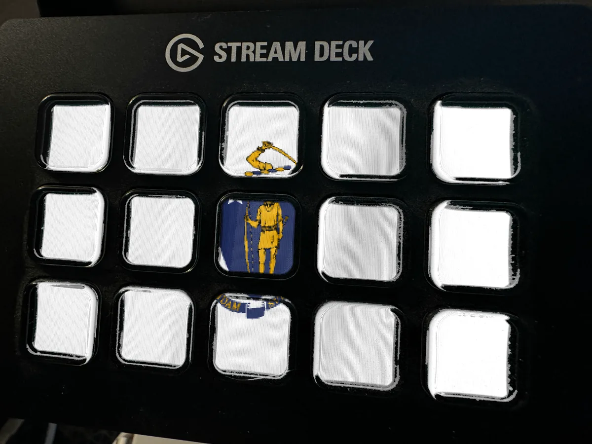 Massachusetts Flag shown running on a Stream Deck