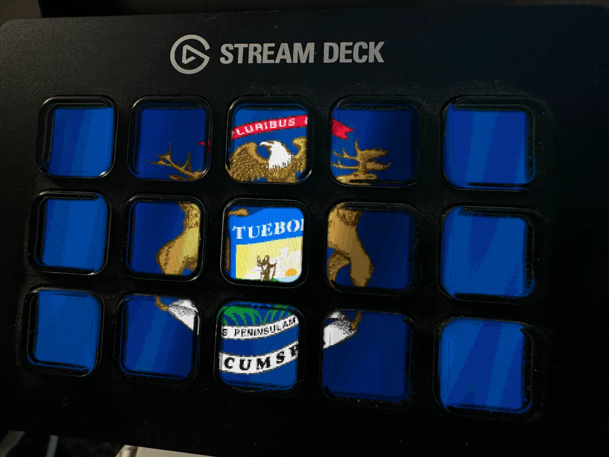 Michigan Flag shown running on a Stream Deck