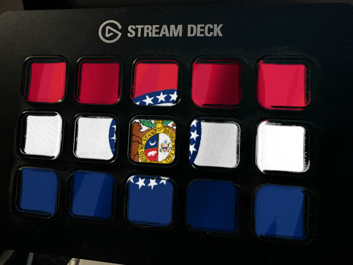 Missouri Flag shown running on a Stream Deck