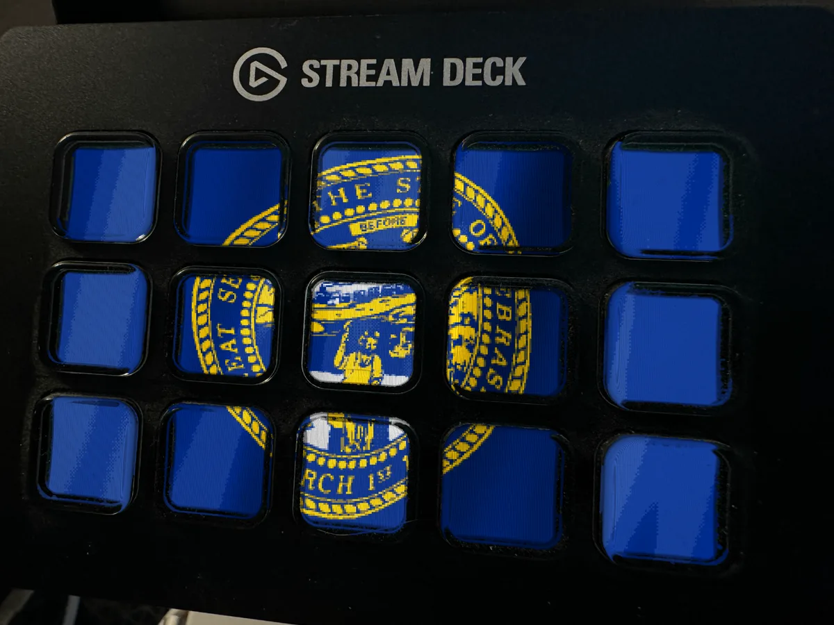 Nebraska Flag shown running on a Stream Deck