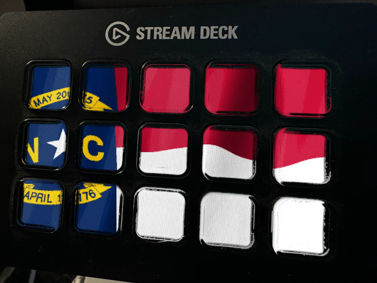 North Carolina Flag shown running on a Stream Deck