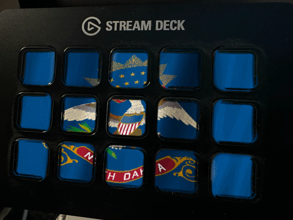 North Dakota Flag shown running on a Stream Deck
