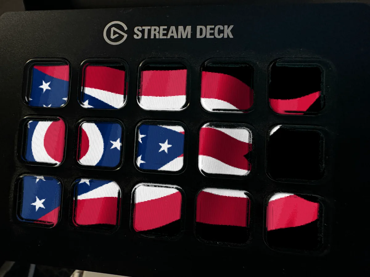 Ohio Flag shown running on a Stream Deck