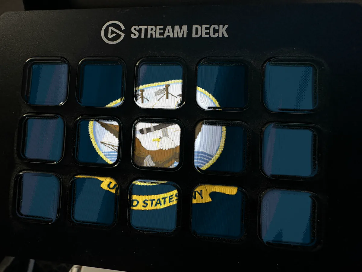 US Navy Flag shown running on a Stream Deck