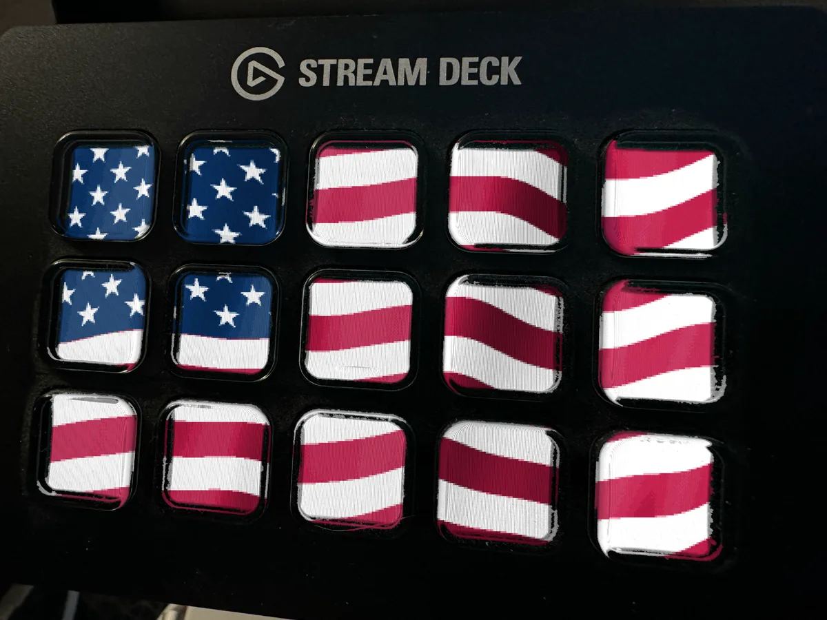 USA Flag shown running on a Stream Deck