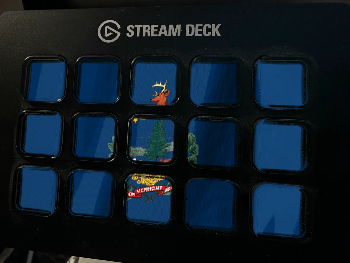 Vermont Flag shown running on a Stream Deck