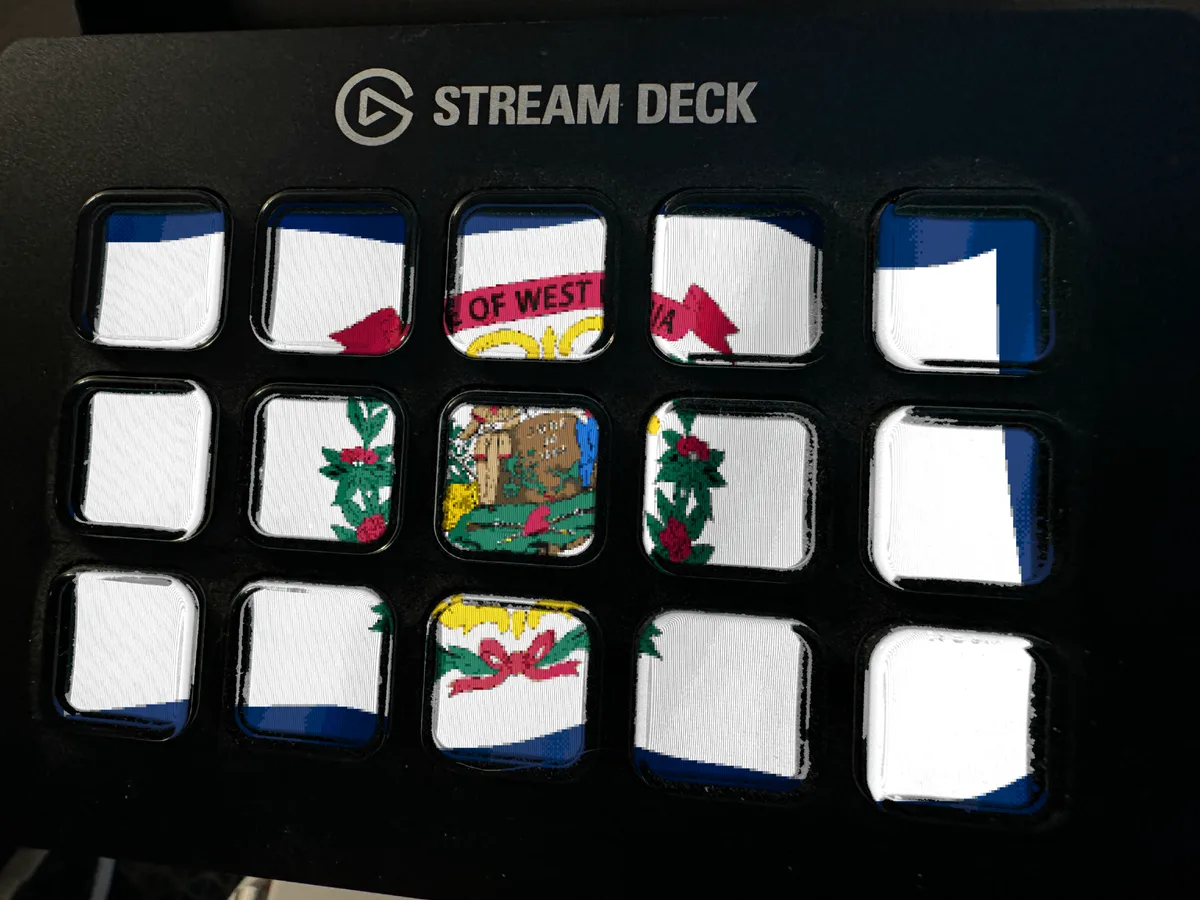 West Virginia Flag shown running on a Stream Deck
