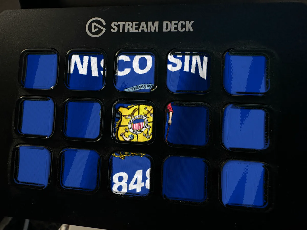 Wisconsin Flag shown running on a Stream Deck
